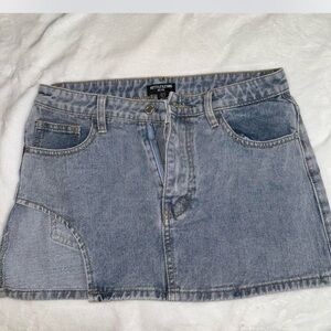 Denim jean mini skirt